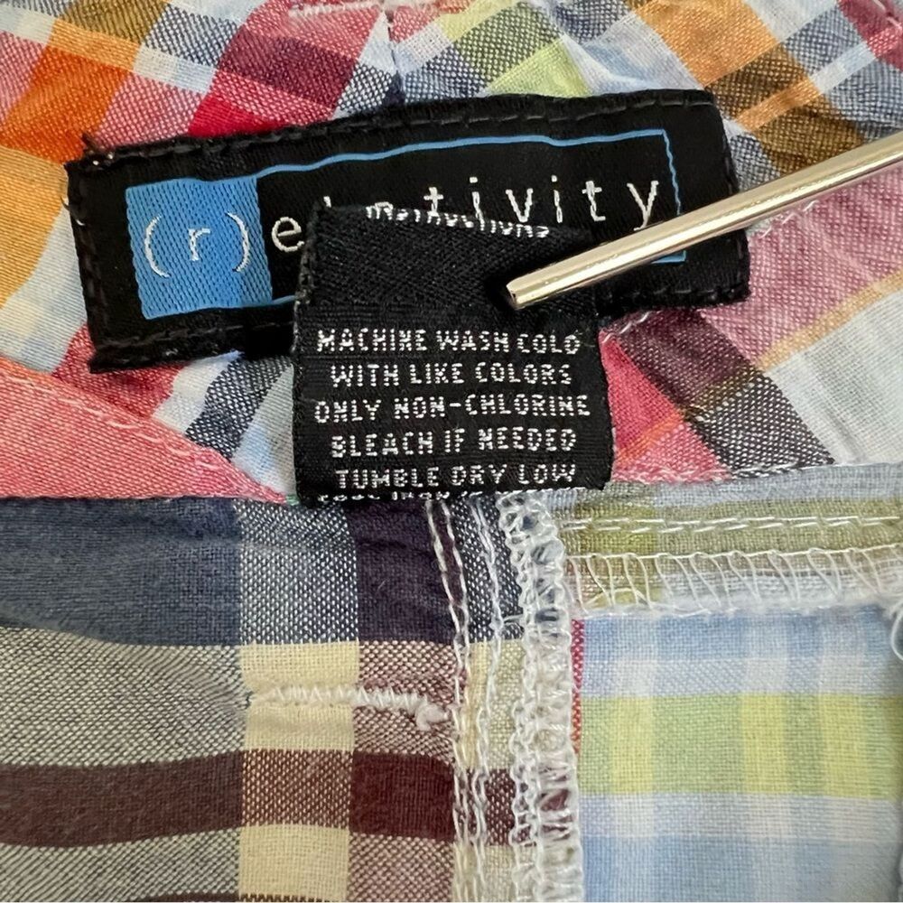 Relativity Madras Plaid Patchwork Bermuda Shorts … - image 7